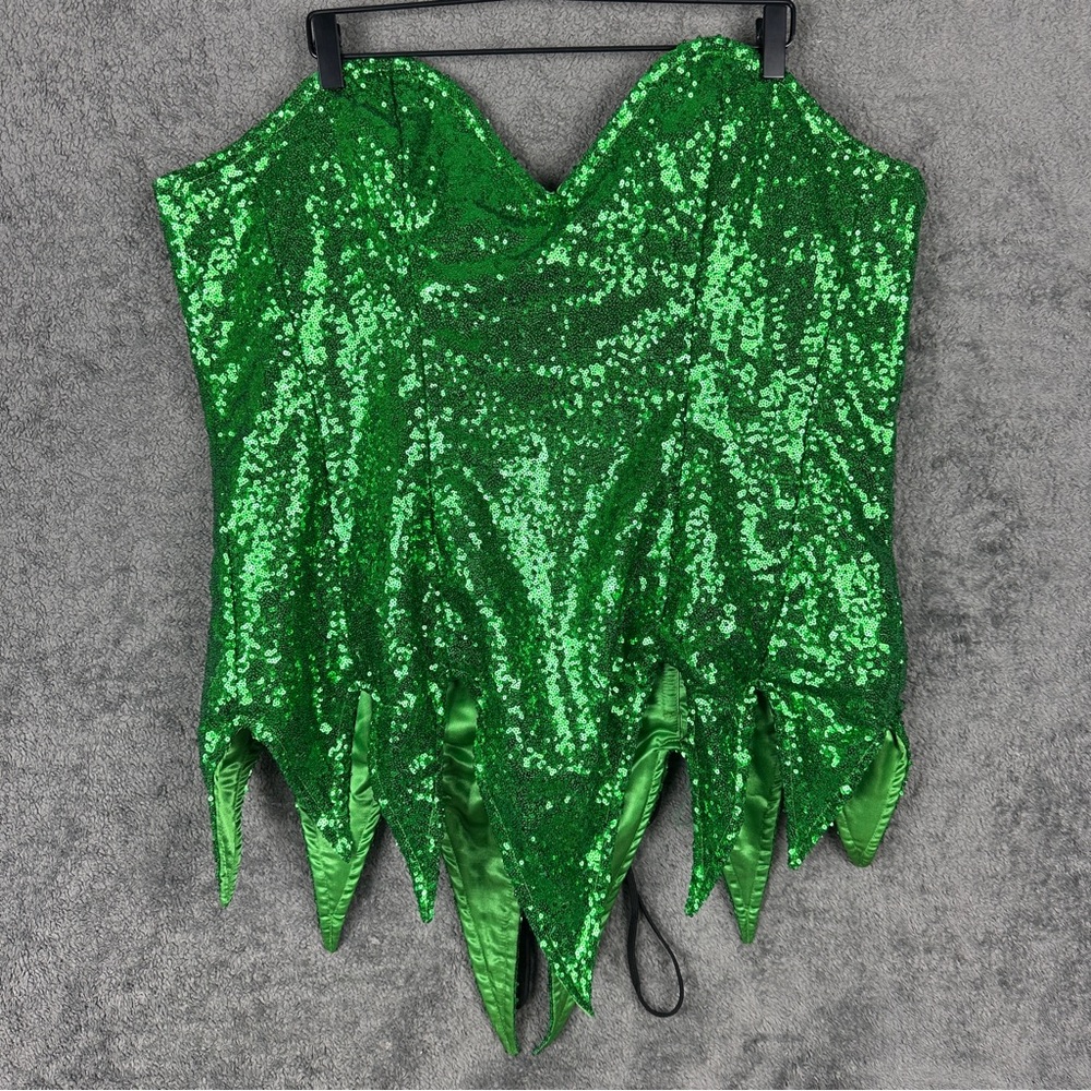 Lavish By Daisy Corset Green 5XL Top Drawer Sequin Corset Dress Tinker Bell NWT